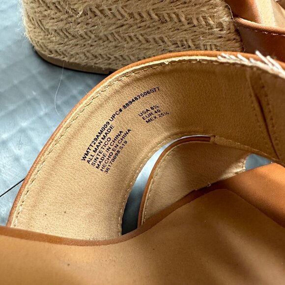 TIME & TRU WOMENS CAMEL TAN WEDGE SHOES SIZE 8.5M - Picture 4 of 10